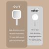 Square/Round Lighted Hand Mirror Fill Light Portable Vanity Mirror LED Makeup Mirror  Pocket