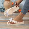 Dekoration Lässige Flache Hausschuhe Schuhe für Damen Pantoletten Neue Sommer-Hausschuhe Outdoor Strand Flip-Flops Niedliche Blume Schleife