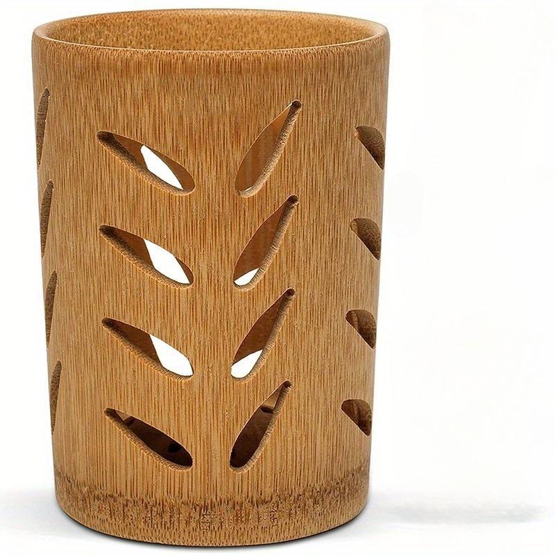 

Бамбуковий тримач для зубної щітки для ванної кімнати Чашка для зубної щітки з дренажем Швидко висихає Чашка для ванної кімнати Тримач для зубної пасти Розкладається чашка