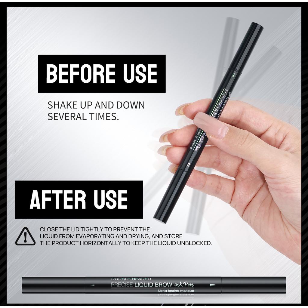 Natural and Smooth Wild Eyebrow Two-headed Eyebrow Pencil, Waterproof, Sweat-proof and Non-smudging Double-headed Eyebrow Pencil