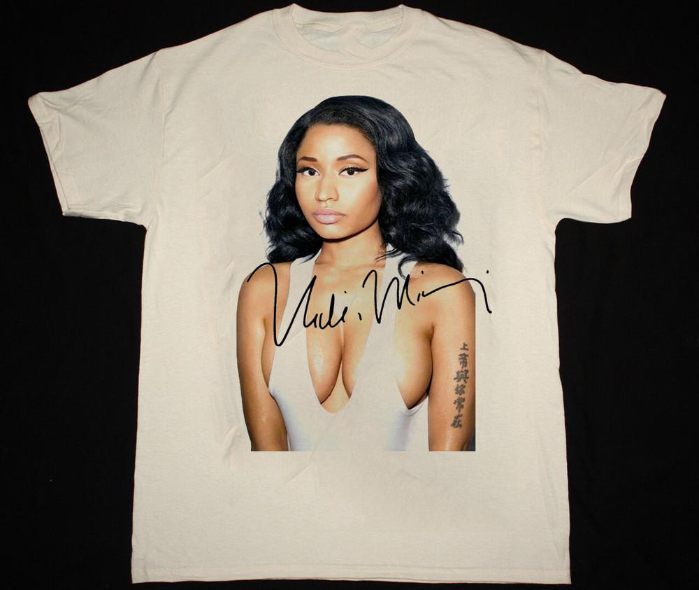 

Nicki Minaj Sexy Signature White Cotton T- Shirt S to 5XL Gift For Fans PL78A Unisex T-Shirt L