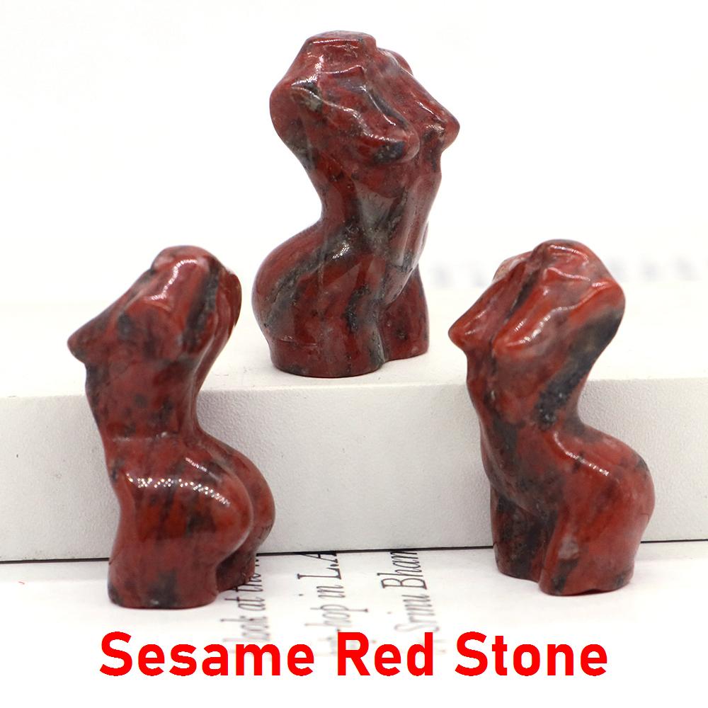 1,2" Sexuelle Damenmodell-Statue Heimdekoration Heilkristall Geschnitzter Edelstein Weiblicher Körperbüste Figur, Reiki Rosenquarz Göttin Geschenke