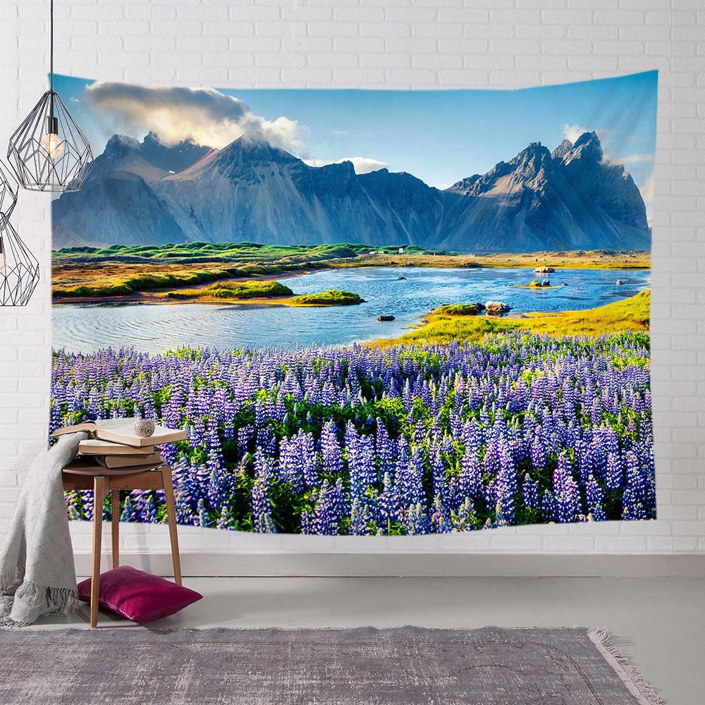 

Magnificent Landscape Tapestry Background Cloth Bedroom Living Room Home Tapestry Wall Decoration Mountain Lake Cloud Pattern 74x94cm(29x37in)