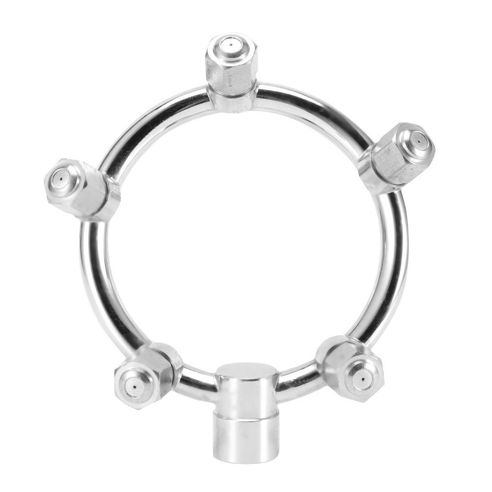 

G1/4 Female Misting Nozzle Stainless Steel 5 Head Atomizing Nozzle Round Silver Garden Sprinkler Nozzle Garden Irrigation срібний