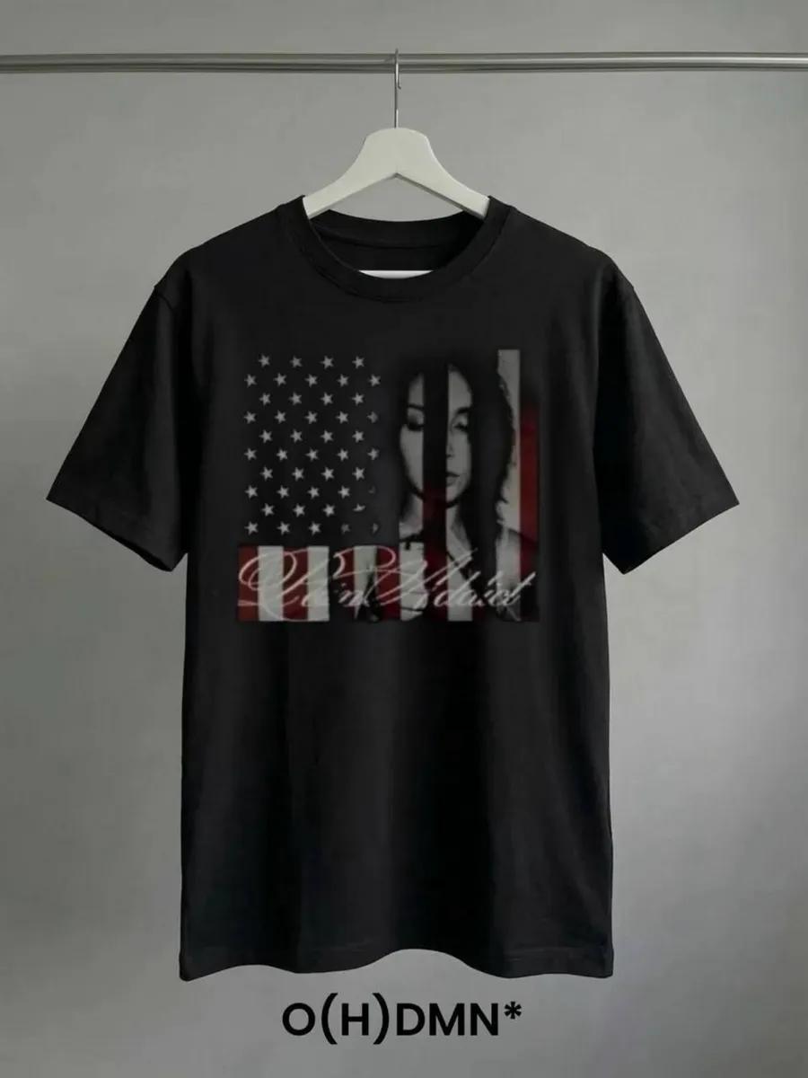 Oversized T-shirt with USA y2k flag S