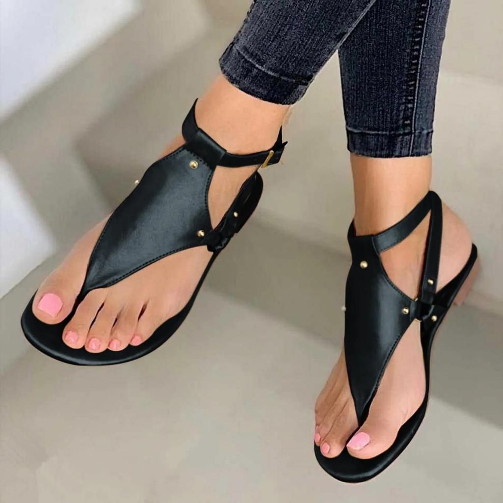 Flops Buckle Women‘S Toe Strap Sandals Ladies Flat Beach Flip Shoes Sandals Open Women'S Sandals