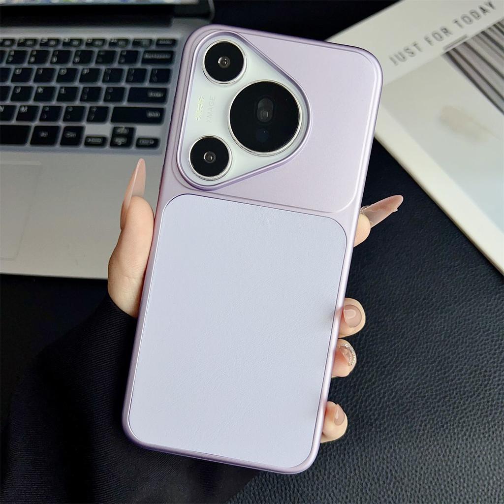 Case For Huawei Pura 90 Pro Max Fashionable Plain Leather Texture Light Magnetic PC Cover For Huawei Pura90 Pro Shockproof Funda