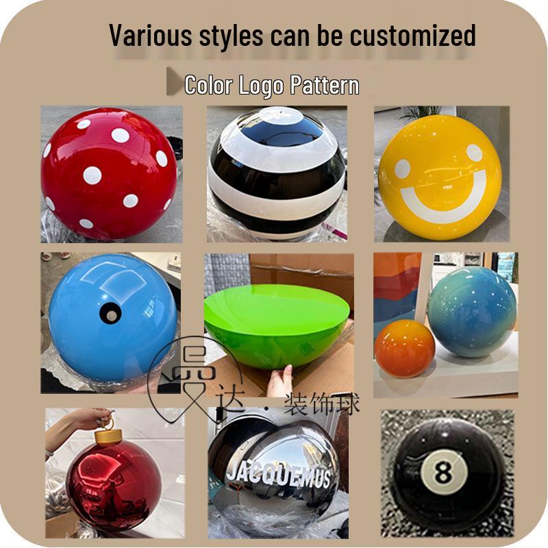 Red Stainless Steel Hollow Sphere for Decorative Hanging or Display