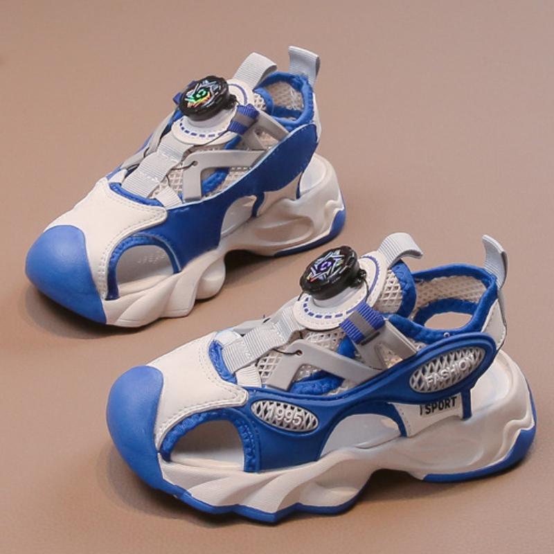 Summer Child Sandals New Fashion Versatile Boy Shoe Rotating Button Breathable Sports Sandal Comfort Kid Shoes Light Beach Shoes