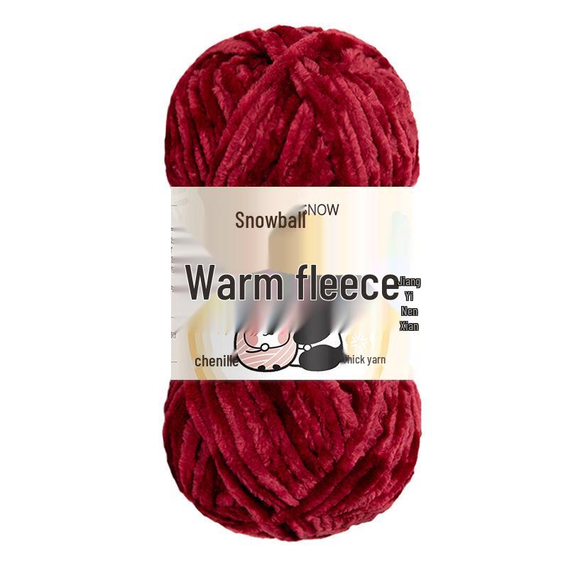 Jiate Snowball Chenille Yarn: Cozy, Thick, Fluffy Yarn for DIY Crochet, Gold Velvet Knit, Shoes, and Scarf Projects.