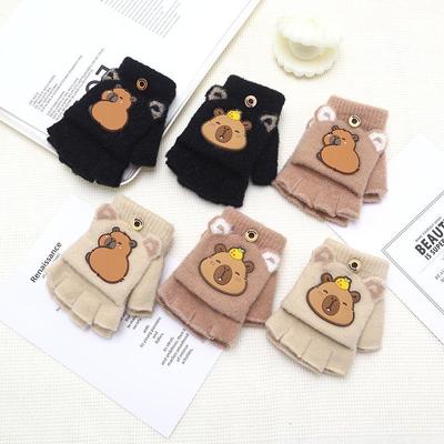 Guanti per Bambini Cartoni Animati con Copertura Flip-Top a Mezza Dita – Carini, Spessi e Caldi per Scrivere e Attività all'Aperto