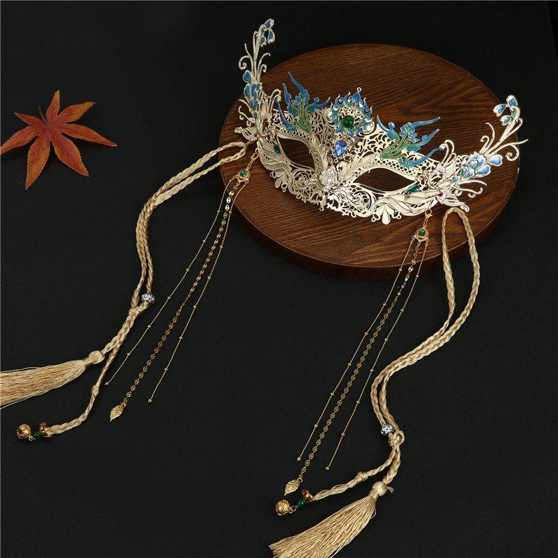 Peacock fairy mask ancient style exotic peacock style high value hair accessories Hanfu headgear accessories super fairy Hepburn