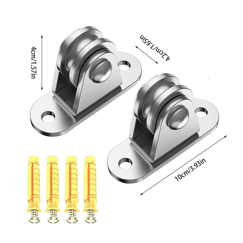 Pulley System For Garage Small Silent Rigging Block Heavy Duty Stainless Cable Pulley Wheel Load Capacity 176 Lbs For Ceiling
