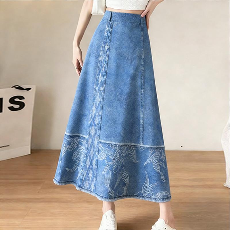 ZANZEA Women Casual Elegant Print Loose Summer Long Skirts