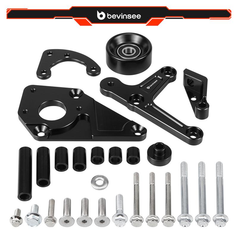 BEVEE Low Mount Alternator and Power Steering Bracket Kit for LS1 Camaro Z28 for Firebird Formula Trans Am WS6 LSX LS1