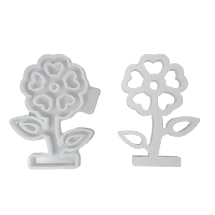 Silicone Mold for Crafting Unique Floral Decorations Flower and Flower Pot Base Sculpture Candle Making Casting Mould