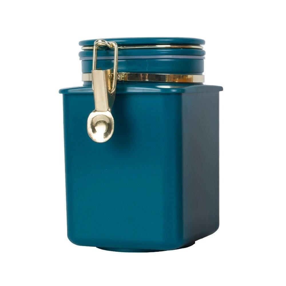 Large Capacity Airtight Canister 1.1L Coffee Vacuum Canister Tea Storage Jar  Flour Storage зелёный