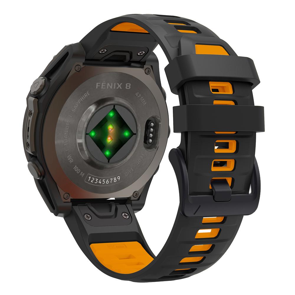 

QuickFit 26mm 22mm for Fenix 8 51/47mm Two Tone Silicone Strap for Garmin Fenix 7X 7 Pro 6X 6Pro 5X 5 Plus Epix Pro Enduro3 Band QuickFit 26mm