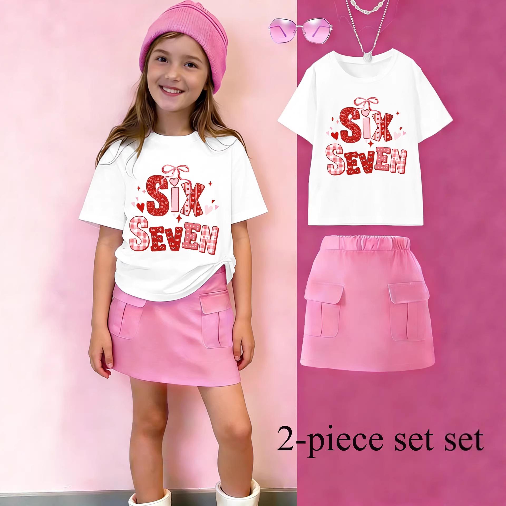 Girls Fashion Set - Summer Children s Sweet Skirt Set 5-6Y