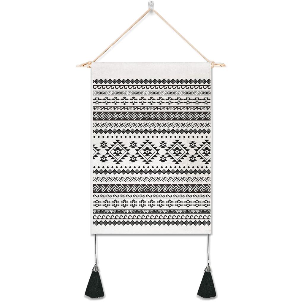 Tapiz de sol y luna para colgar en la pared, tapiz de pared ondulado, tapices psicodélicos bohemios, tapiz blanco y negro, decoración del hogar para habitación