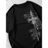 Unisex Oversize T‑Shirt Medieval Sword Cross Vintage Text Print Loose Short Sleeve Gothic Y2K Streetwear Cotton Tees
