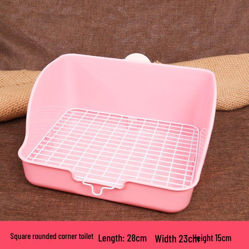 

Сетка для туалета для мелких животных для кроликов, шиншилл, морских свинок, собак и кошек - Легко очищаемый поддон розовый