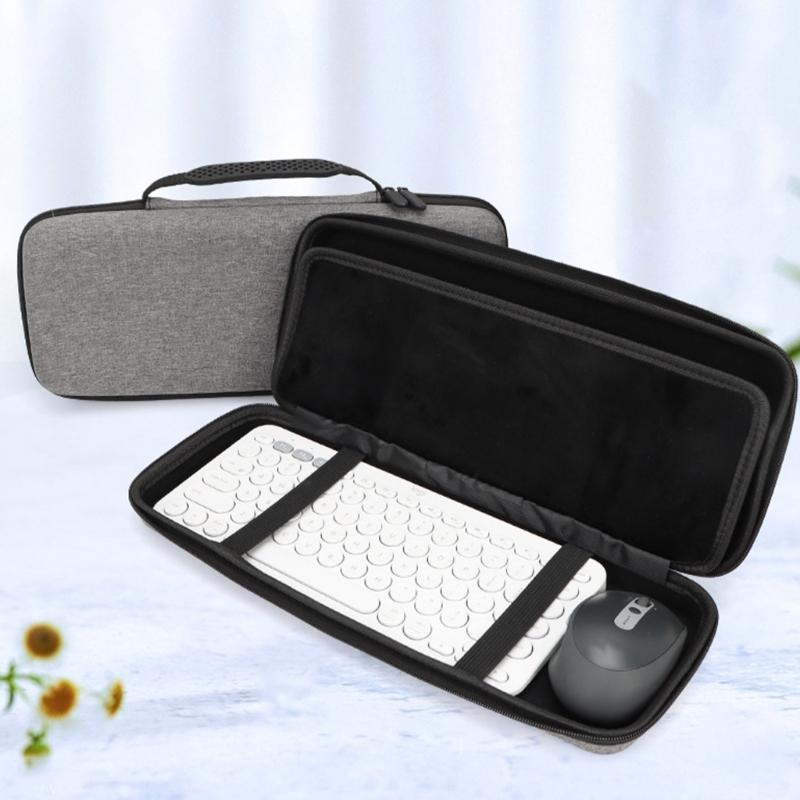 Shockproof Keyboards Organizers Bag Water Resistant EVA Material with Detachable Handle for Computer Peripherals