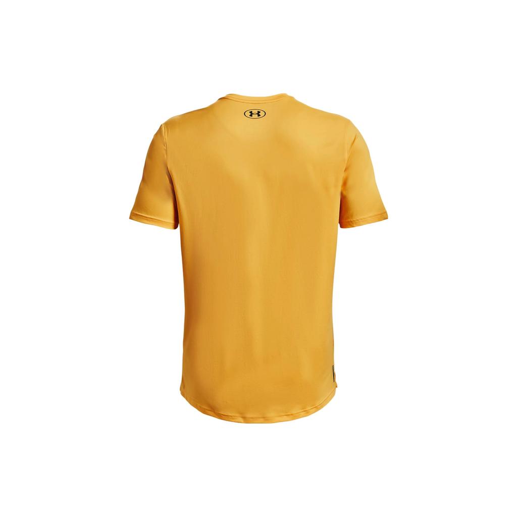 Under Armour Rush Series Crew Neck Logo Print Short Sleeve T-Shirt Men Tops Yellow 1366138-782