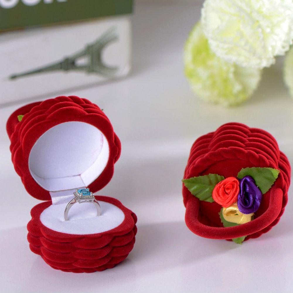 

Finger Earring Storage Women Flower Basket Rose Ring Case