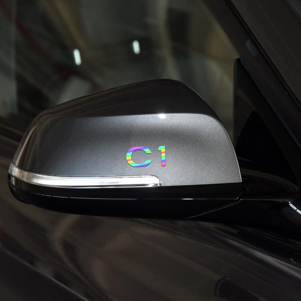 XKJC9 4pcs Car Reflective Vinyl Sticker Door Handle Mirror Wiper Decoration Sticker For Citroen C1 C3 C4L C5 C6 VTS C-ELYSEE C4 DS DS7
