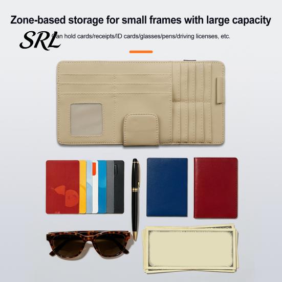 Driving Organizer for Car Sun Visor, Pen Business Card Holder Organizer, Ticket Essentials Storage Pouch, Sunglasses Clip Stowing Tidying Accessories