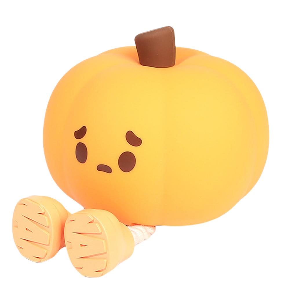 

Светодиодный ночник в виде тыквы с мультяшным рисунком, перезаряжаемый через USB, с регулируемой яркостью, мягкий ночник, силиконовый светодиодный светильник Kawaii для детей, праздничные подарки Cute Pumpkin теплый белый