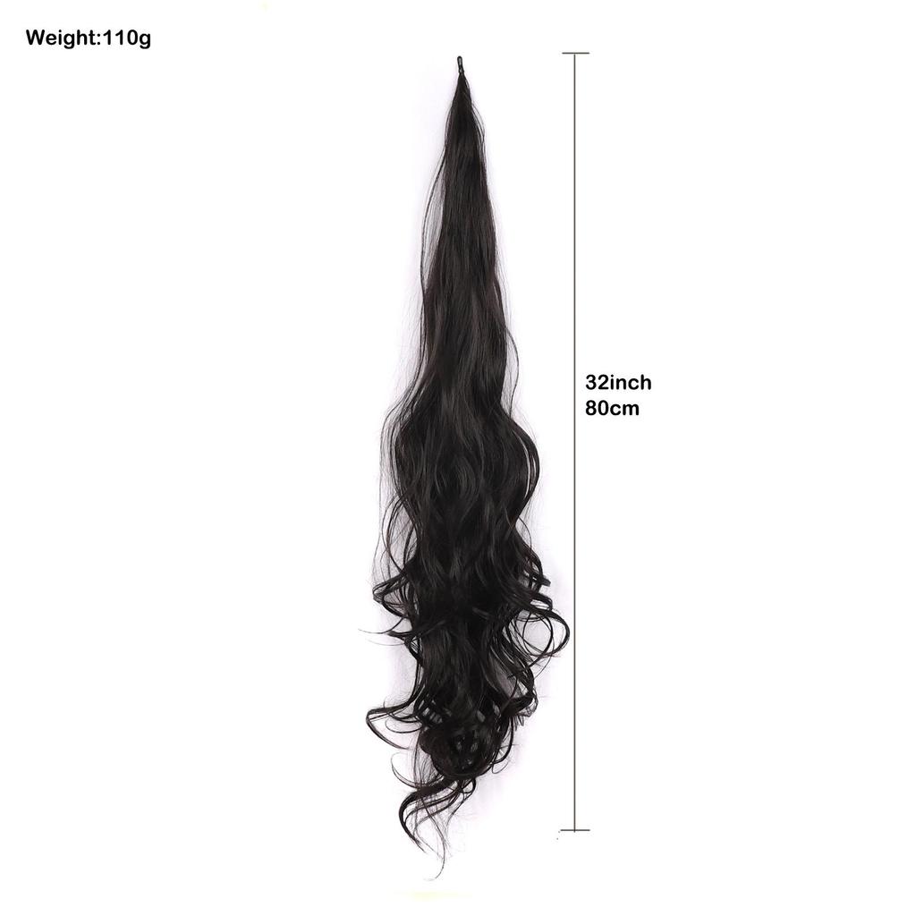 32 Zoll Langes Welliges Pferdeschwanz-Haarteil Flexibles Umwickelbares Pferdeschwanz-Haarteil für Damen Natürliches Aussehen Synthetisches Haar-Add-On