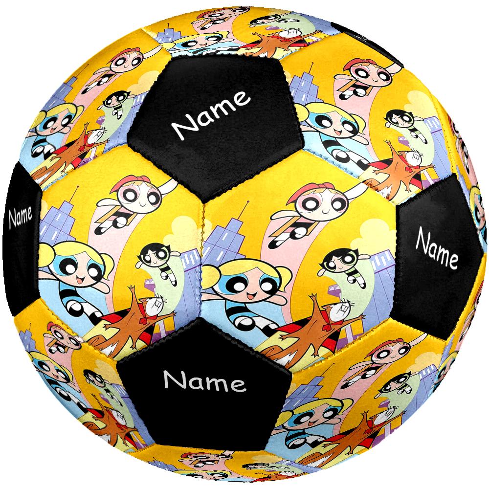 Custom Name The Powerpuff Girls Theme Size 5 Soccer Ball, Suitable for Both Indoor and Outdoor Matches, a Gift Suitable for Everyone.