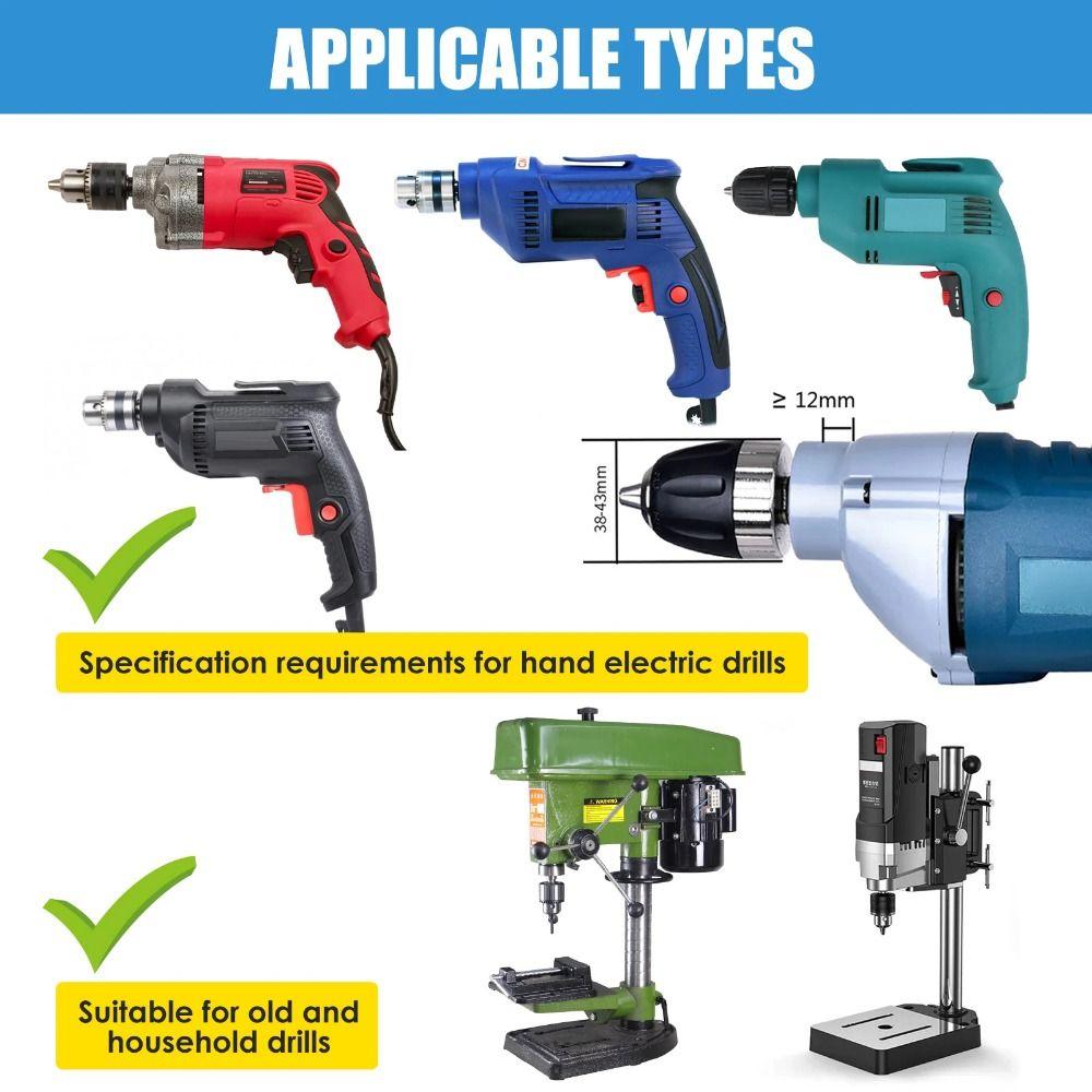 Adjustable Clamp Electric Drill Mounting Bracket Portable Drill Bit Adapter  Square Hole Drill Bits
