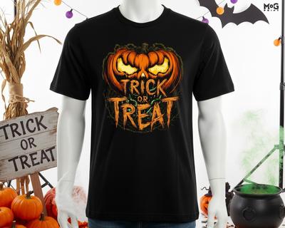 Šausmu ķinķēziņš vai saldumi ļaunais ķirbis T-krekls Halloweena svētku T-krekls