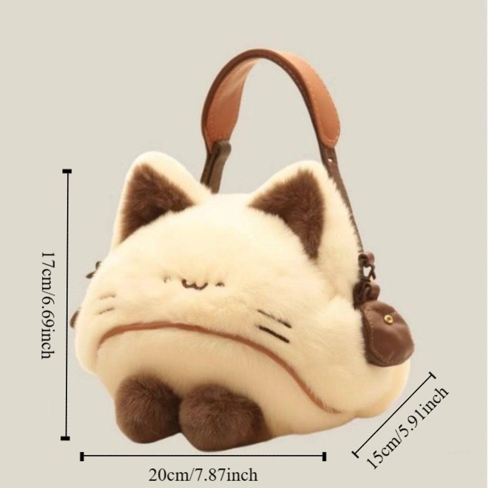 Cute Furry Plush Kitten Handbag High Appearance Level Soft Crossbody Bag Adorable Shoulder Bag Girl's Gift