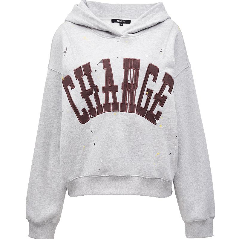 ONLY Women s 2024 Winter Loose Fit Letter Print Hooded Sweatshirt M 10400₽