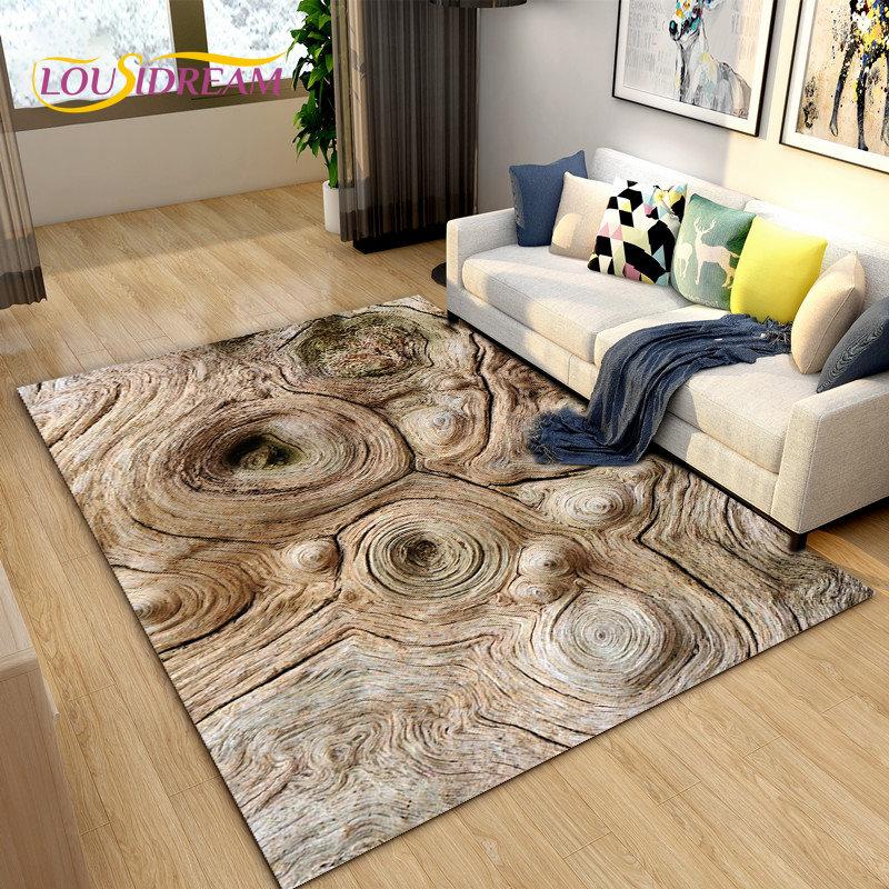 3D Wood Grain Area Rug,Carpet Rug for Living Bedroom Sofa Doormat Decoration,Kitchen Hallway Balcony Kid Play Non-slip Floor Mat