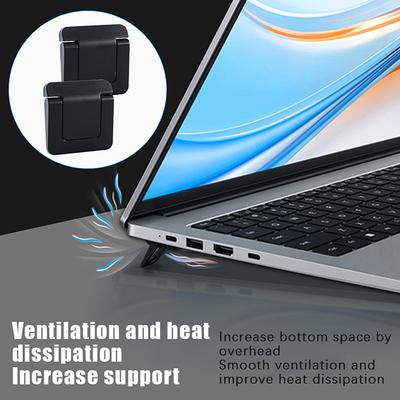 1Pair Portable Notebook Computer ABS Base Support Tool Mini Legs Black Laptop Stand Radiator Keyboard Holder