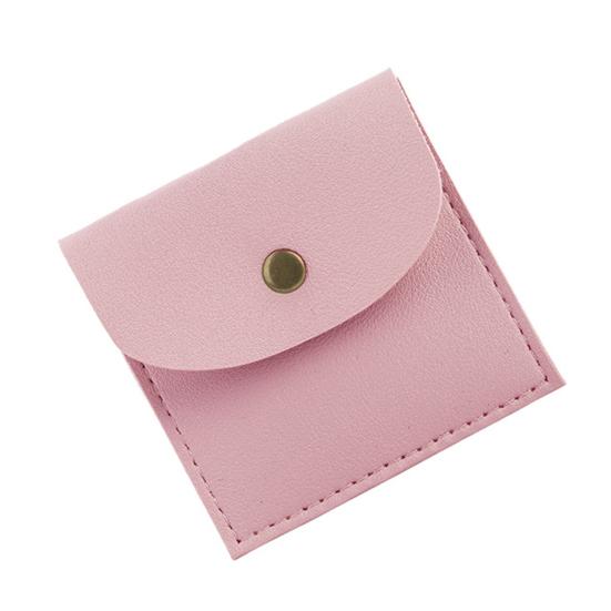 Mini Jewelry Pouch Faux Leather Small Storage Bag Travel Jewelry Pouch with Snap Button for Necklaces Bracelets Rings