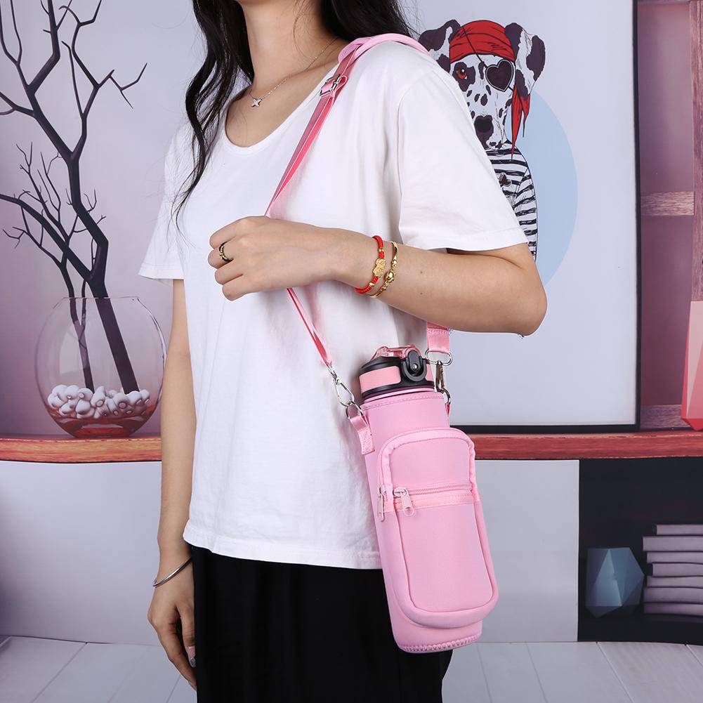 1000-ml-Wasserflaschenhülle, tragbare Neopren-Taschenhalterhülle, rutschfest mit verstellbarem Schultergurt, Wasserkrug-Tragetasche