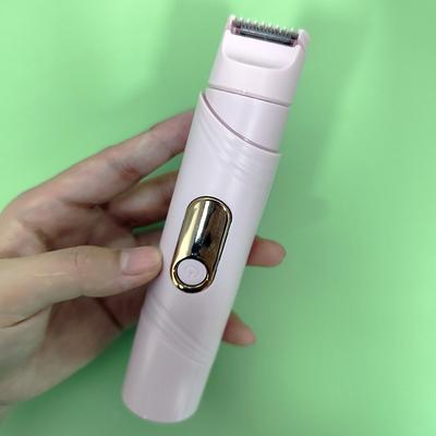 Barbeador elétrico dois em um, barbeador indolor para remoção de pelos para mulheres, aparador de pelos do corpo e da virilha, carregamento USB doméstico
