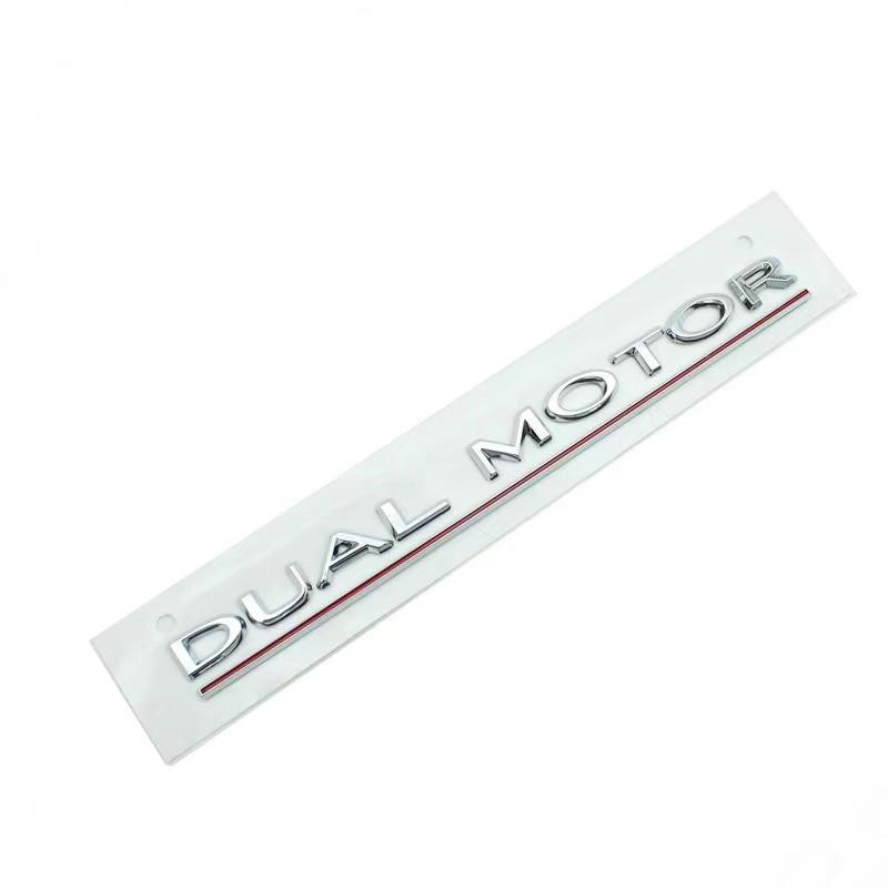 Bpyqc0 3D Raised DUAL MOTOR Underlined Letters Emblem for Tesla Model 3 Y X S Car Styling High Performance Trunk Badge Sticker