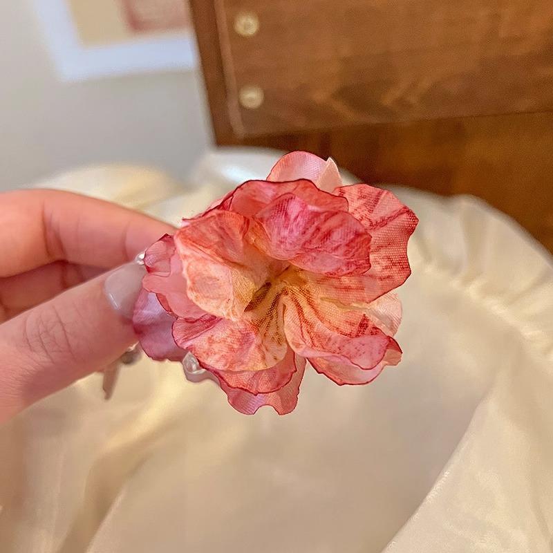 National style flower hairpin female side clip ball head flower hairpin hair card ponytail flower clip camellia small grab clip
