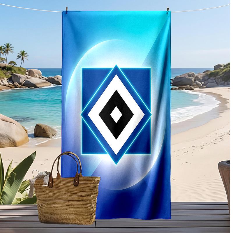 Asciugamano da Spiaggia con Stampa Calcio Hamburger SV, Asciugamano Grande Morbido ad Asciugatura Rapida per Spiaggia Campeggio Nuoto
