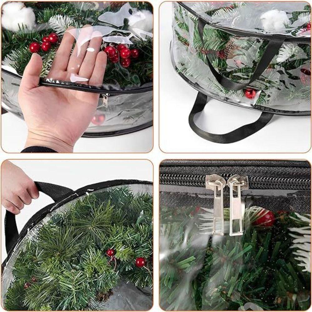 Clear Xmas Wreath Storage Containers Plastic Wreath Storage Bags Christmas Wreath Storage Box Bag