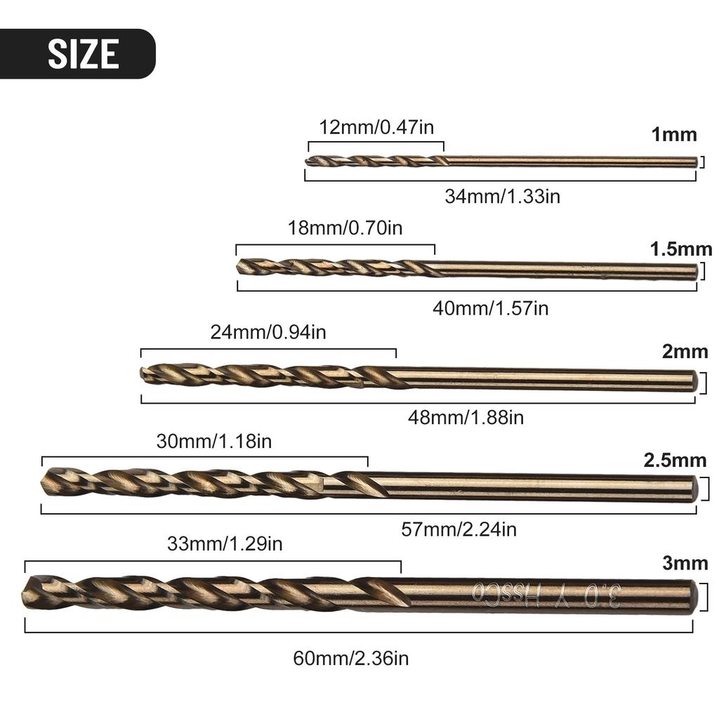 Cobalt Drill Bit 5pcs Per Set HSS-Co 5% M35 Cobalt High Quality