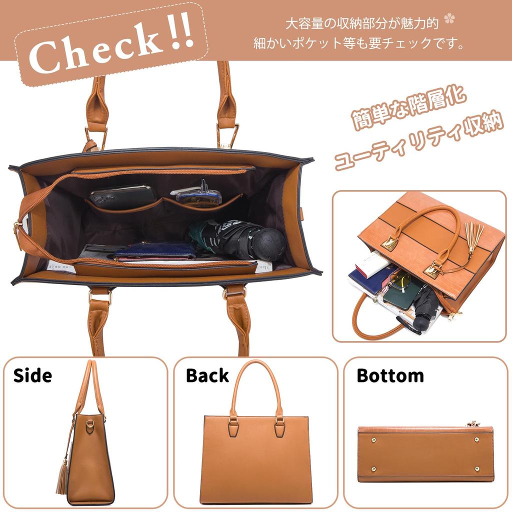 NICOLE & DORIS Women's Crocodile Embossed Tote Bag Set, A4 Size, Large Capacity, Waterproof, Smartphone Shoulder Bag, Wallet Included, 2-Way Design,