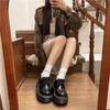 French platform small leather shoes female Spice Girl British Loafers 2025 new college style round head Mary Jane JK single shoes